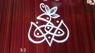 3-2 புள்ளி ஆடி மாத கோலங்கள். Small daily use Dot kolam designs. Easy rangoli. Simple muggulu.