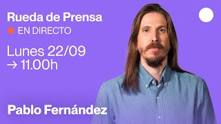 Rueda de prensa de Pablo Fernández