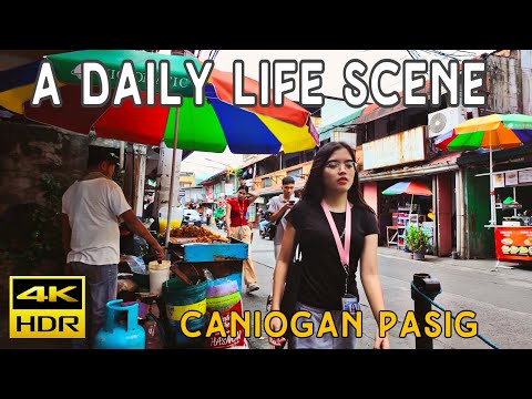 A Daily Life Scene | Caniogan Pasig Walking tour Philippines City, 4K HDR