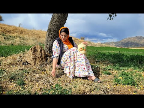 Old Way of Cooking Onion and Walnut Bread || Harvesting Mountain Broom