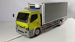 MEMBUAT MINIATUR TRUK CANTER HDL136ps LONG SASIS BOX THERMO RACING 🫣🫣 🏁