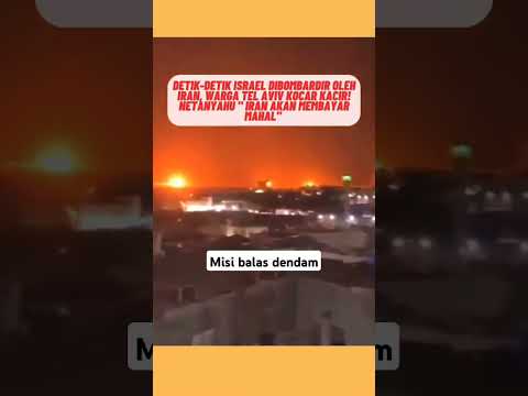 Langit israel dijatuhi ratusan rudal oleh iran, perang besar didepan mata #shorts