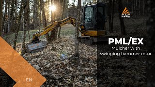 Video FAE PML/EX flail mulcher with swinging hammer rotor for 2–7.5 ton excavators