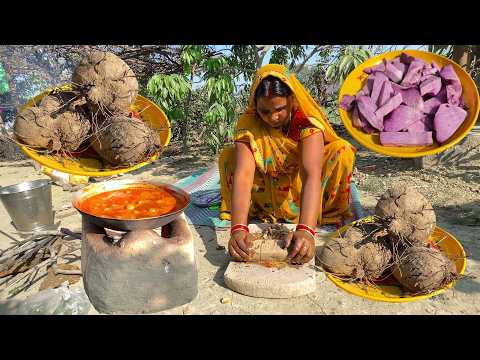 बैगनी बंडा की रेसिपी | youtube पर आप पहली बार देख रहें हैं | Baigani Banda Sabji recipe | Purple yam