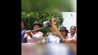 Tradicional encendido de antorchas patrias en Suchitepéquez