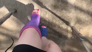 Pink Toes - Purple LLC - Crutching - Blue Heels