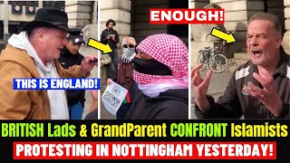 British Lads And British Grandparents Confront Pro-Palestinian Islamists In Nottingham