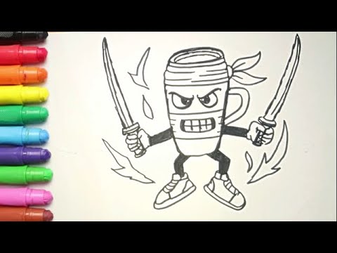 Menggambar Anomali Cappucino Assasino Anomali Ninja untuk Anak TK, Paud dan SD