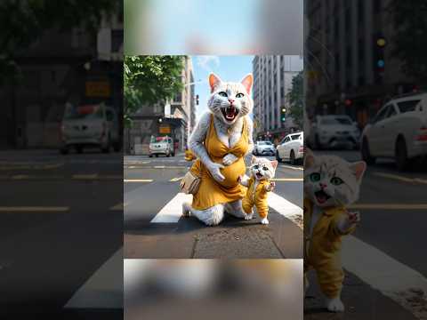 Smart kitten calls ambulance for his pregnant cat mother #cat #kitten #catlover #smartcat #catshorts