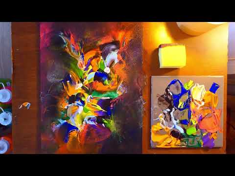 Super Easy Abstract Painting In Acrylics | Painting Techniques | Fun With Acrylics | Calming Art