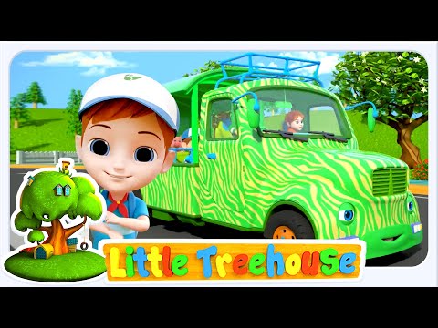 Learn Animal on Jungle Safari Ride with Wheels on the Bus + More Street Vehicles Songs for KIDS