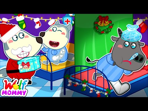 Christmas In The Hospital But Little Kid Got Nothing! 😢 Don't Feel Lonely! | Mommy Wolf Kids Cartoon