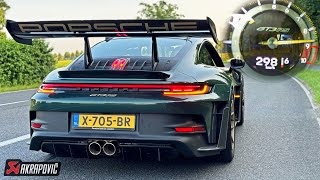 Porsche 911 992 GT3 RS AKRAPOVIC | INSANE SOUND & 0-298KMH TOP SPEED on AUTOBAHN