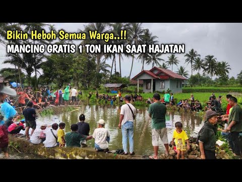 Bikin Heboh Warga... Tradisi Unik Mancing Gratis 1 Ton Ikan Saat Ada Acara Hajatan Di Kampung.