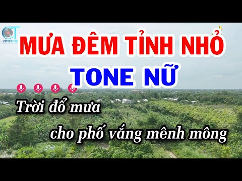 Karaoke Mưa Đêm Tỉnh Nhỏ Tone Nữ ( G#m ) Nhạc Sống Phối Mới | Tuấn Kiệt