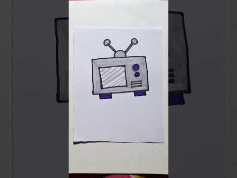How to draw Television 📺 🤔 #shortsfeed #art #Television