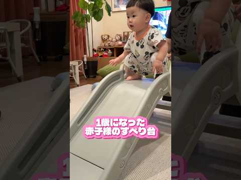 一歳になった赤子様のすべり台