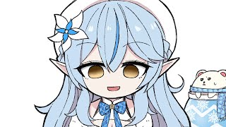 【手描き】無限プチプチで遊ぶ雪花ラミィ