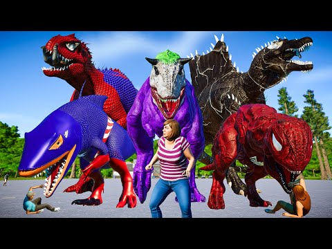 Pro 5 Superhero Dinosaurs Team | SPIDER-MAN Dinosaur Epic Transform with Joker, Venom and Captain!