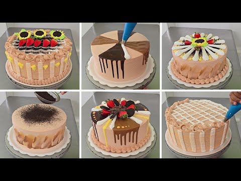 ideas de decoracion de pasteles de crema moca con chocolate, oreo y fresas