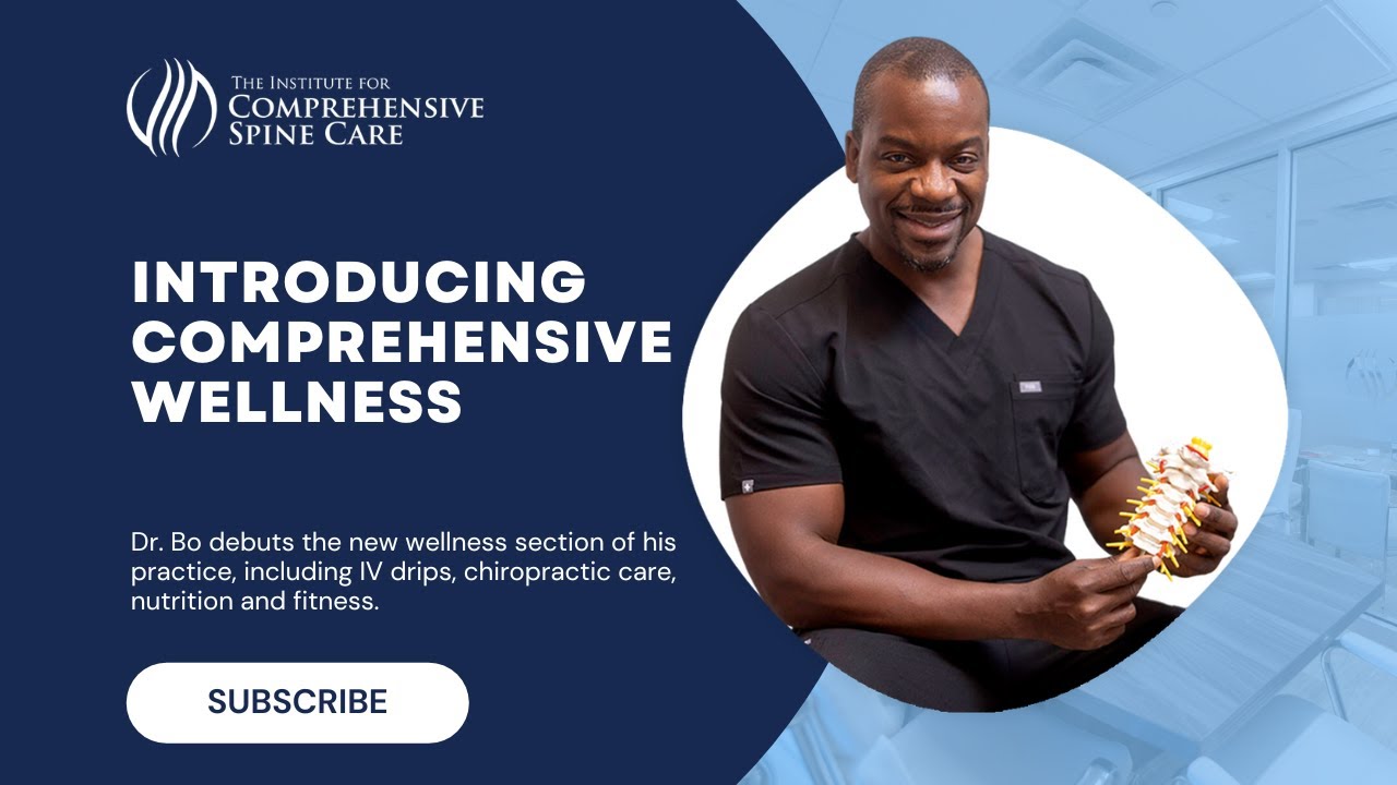 Doctor introducing comprehensive wellness services and products.