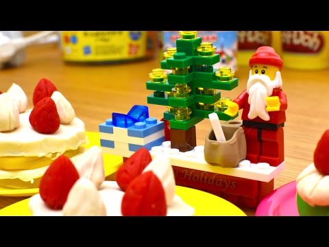 クリスマスケーキ 粘土遊び  サンタ ブロック遊び Xmas Party Play-Doh cake cooking