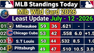 🔵MLB Standings 2026 STANDINGS - UPDATE 12-07-2026 || Major League Baseball Standings 2026