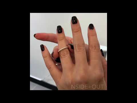 Four Row Pave Inside-Out Rose Gold Band