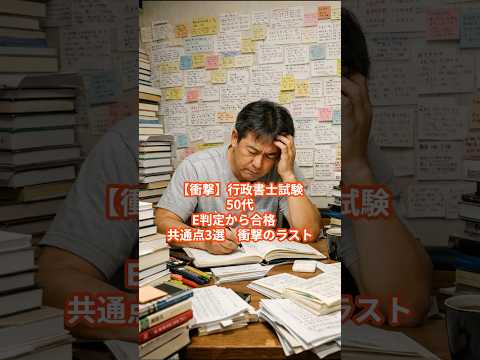 【衝撃】行政書士試驗50代E判定から合格 共通點3選 衝撃のラスト #50代 #行政書士 #行政書士試驗