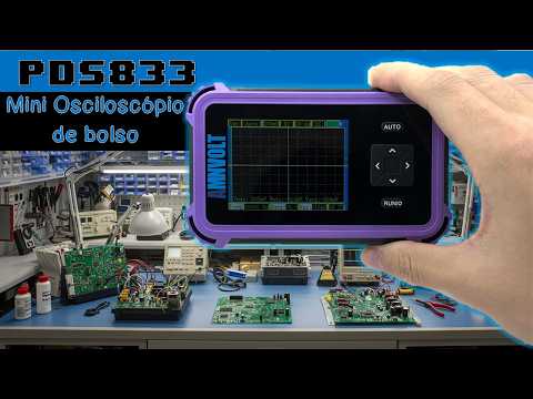 Micro osciloscópio PDS833 - Portátil, com bateria e 1MHz.