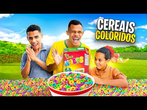 COMENDO CEREAIS COLORIDOS PELA PRIMEIRA VEZ *é bom mesmo?