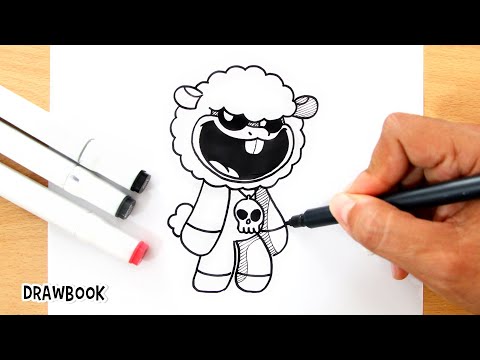 How to draw BABA CHOPS (The Black Cheap) | Nightmare Critters | Poppy Playtime Chapter 4