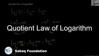 Quotient Law of Logarithm