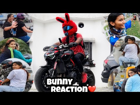 🐰Bunny Helmet Crazy Reaction! First Time in India | Bunny Helmet on Kawasaki Z900 #z900 #bunny
