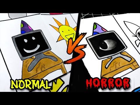 Dibujo TODOS los PERSONAJES de INCREDIBOX SPRUNKED NORMAL vs HORROR⚠️Incredibox Sprunked all mode