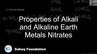 Properties of Alkali and Alkaline Earth Metals Nitrates