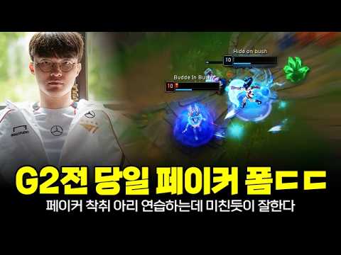 드디어 T1 vs G2전 당일!! 다이아 승급한 페이커 착취 아리로 경이로운 슈퍼플레이들 쏟아지네