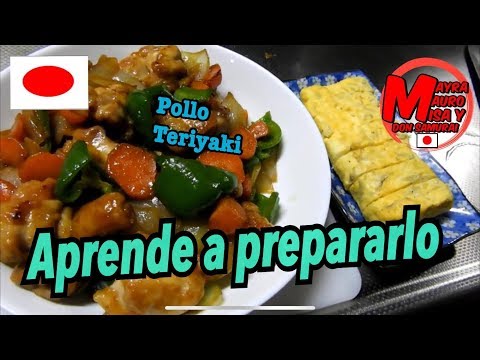 aprende hacer Pollo Teriyaki+ tamagoyaki cuadrado