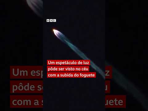 O espetáculo de luzes em lançamento de foguete #bbcnewsbrasil #noticias