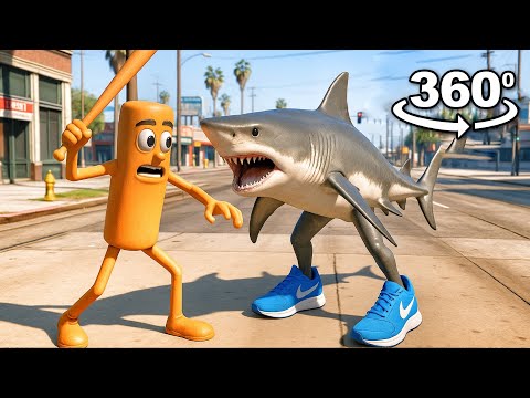 Tung Tung Tung Sahur vs Tralalero Tralala GTA 360 VR Battle