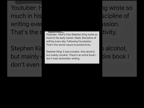 stephen king reveals his real writing secret | Subscribe for more #motivation 😊👍