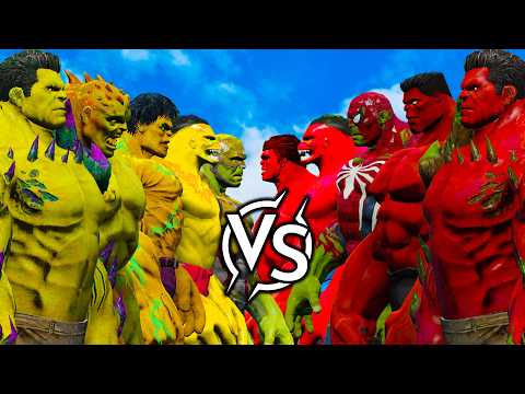 YELLOW HULK TEAM VS RED HULK TEAM BATTLE