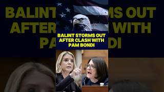 Dem. Rep. Balint Storms Out After CLASH with Pam Bondi! 🔥 #ytshorts #uspolitics