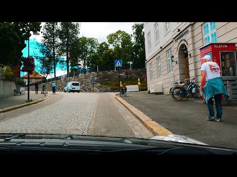 Driving Through Kongsberg Norway During Jazz Festival - Small Town Norway