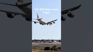 747-800 Qatar Amiri landing at LEPA🇪🇸. #shorts #747 #planespotting