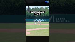When a Football Player Plays Baseball 😯!