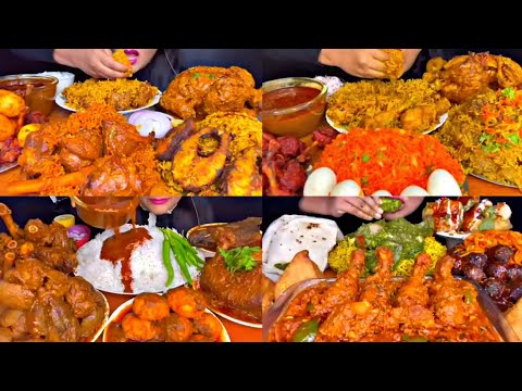 ASMR EATING SPICY CHICKEN BIRYANI, MUTTON CURRY, EGGS | BEST INDIAN FOOD MUKBANG |Foodie India|