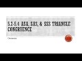 Triangle Congruence: ASA, SAS, & SSS Theorems