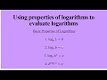 Exploring Logarithmic Properties and Evaluations