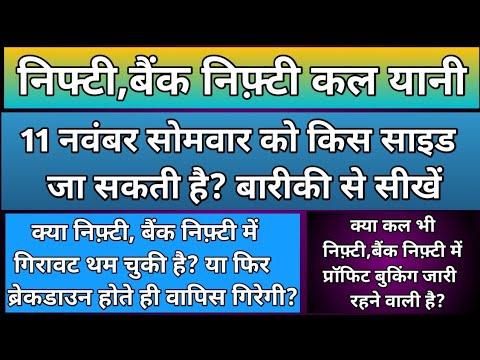 निफ़्टी,बैंकनिफ्टी में कल किस लेवल से गिरावट हो सकती है??Nifty & BankNifty Prediction for Monday